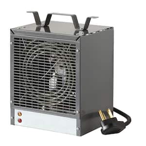240-volt 4,800-watt Portable Construction Fan-forced Electric Heater in Grey with Thermostat