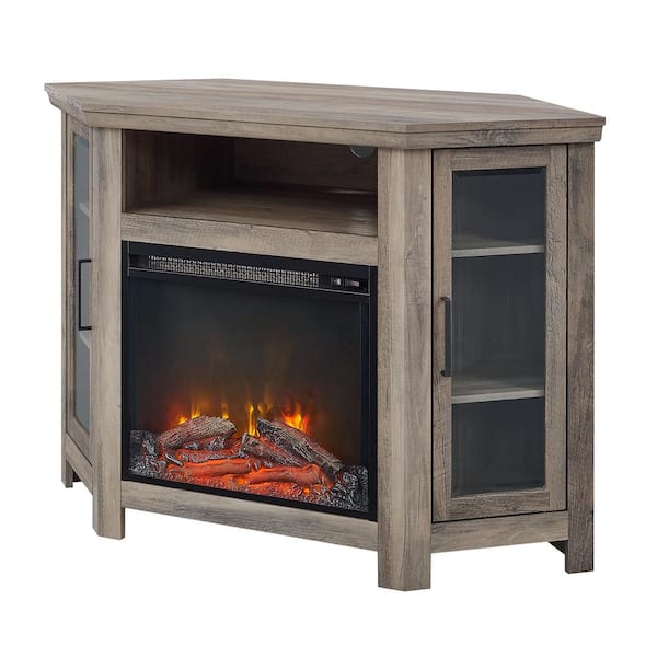 Rustic Oak Walker Edison We Furniture AZ48FPCRRO Fireplace Stand 