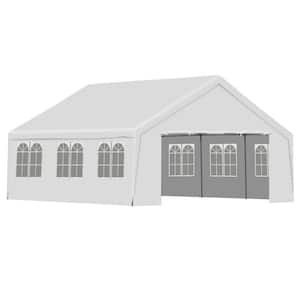 20 ft. x 20 ft. Large Wedding Party Tent Commercial Event Canopy with Removable Sidewalls, White