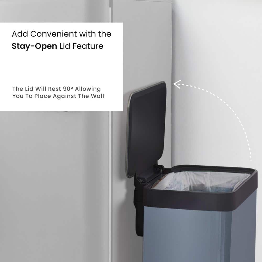 Glacier Blue Stainless Steel Pedal Trash Can, 18.5 Gallons