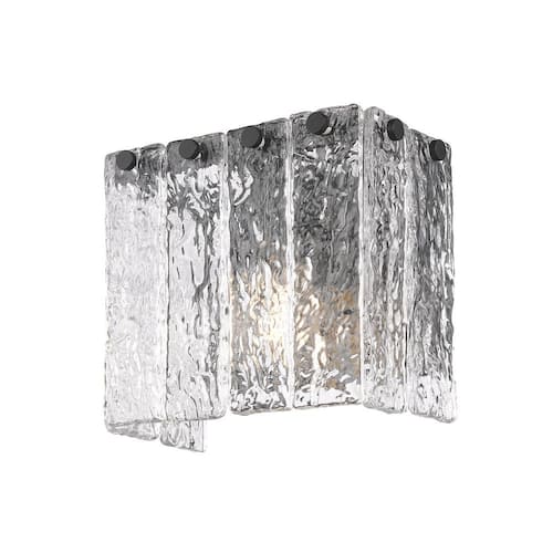 Glacier 1-Light Matte Black Wall Sconce with Clear Glass Shade Lighting