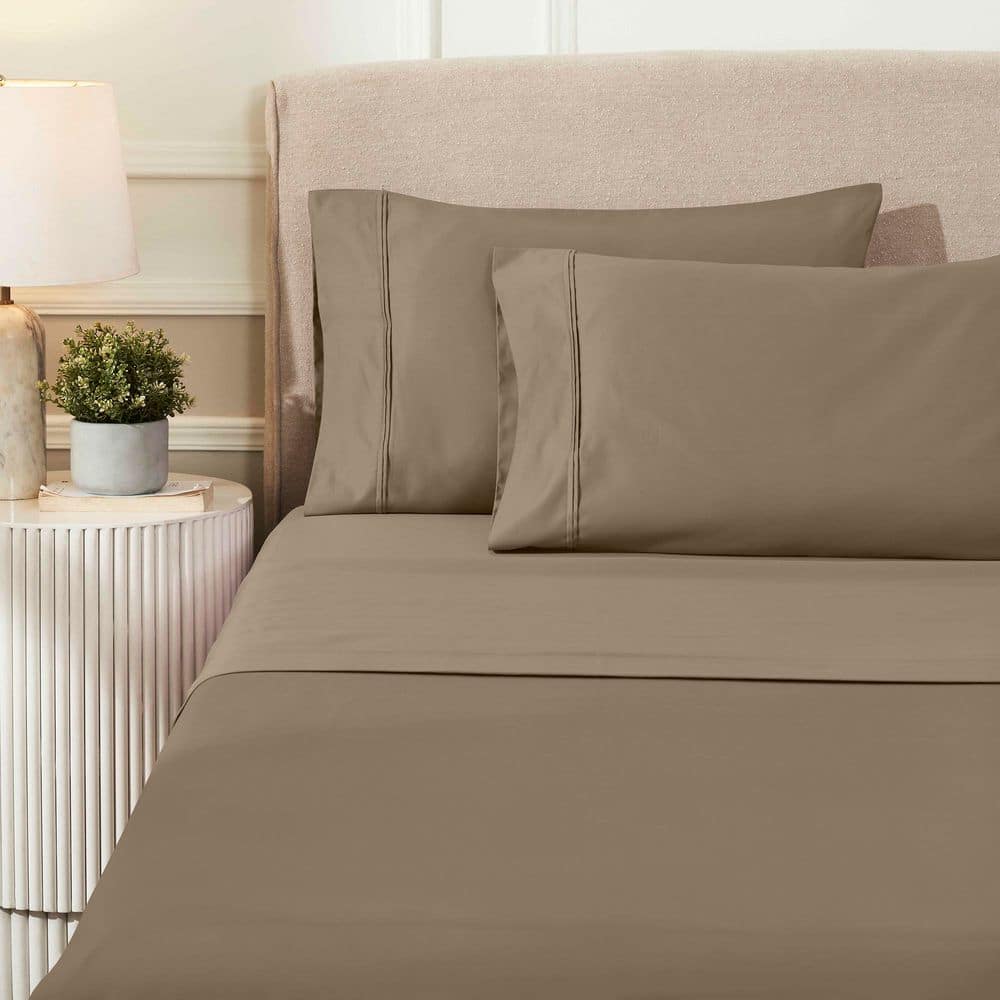1200 Thread Count 4-Piece Taupe Solid Egyptian Cotton Deep Pocket King Sheet Set price history on PriceWatchPro