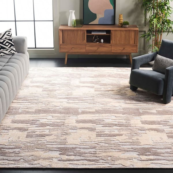 Mirage 9 ft. x 12 ft. Brown/Gray High-Low Abstract Area Rug