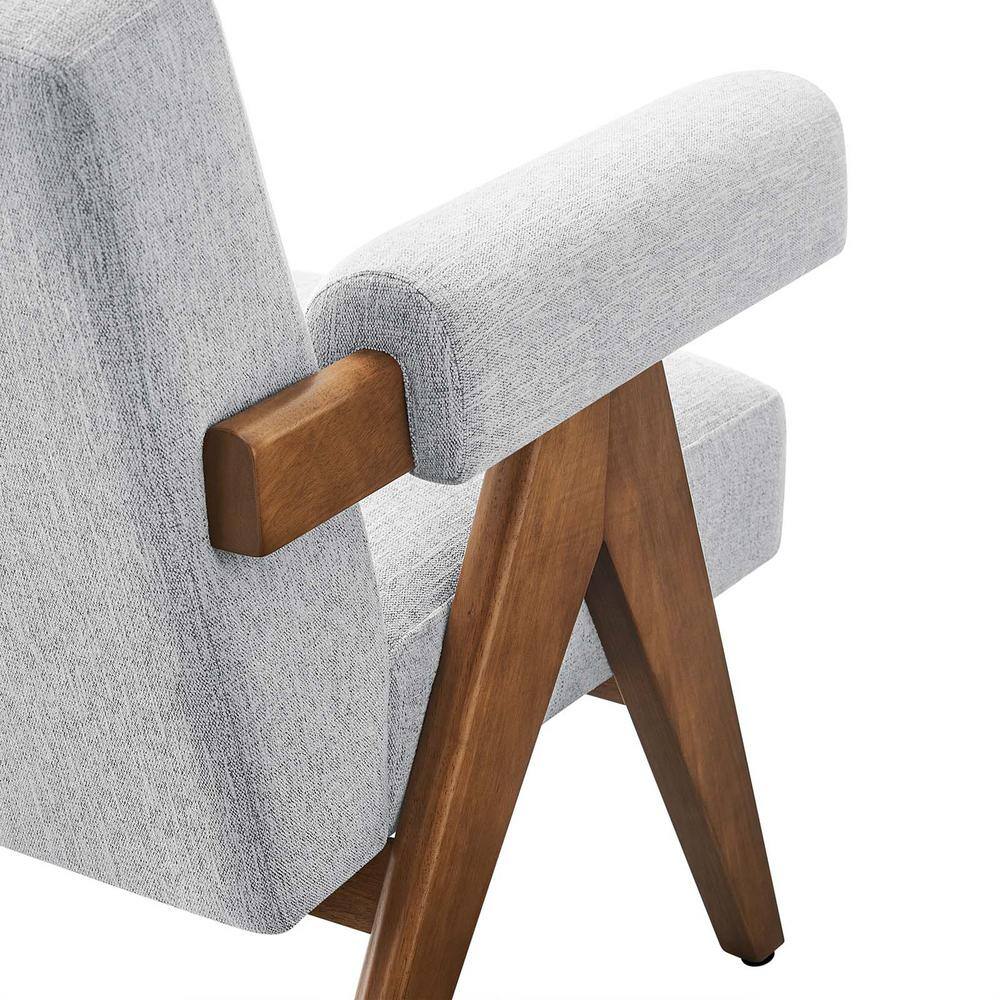 Light Gray Fabric Armchair with Manufactured Wood Frame
