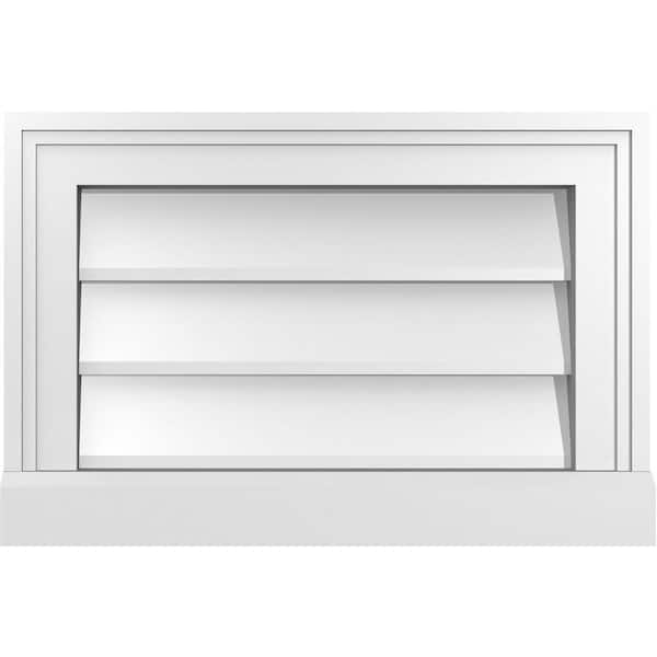 Ekena Millwork 18 in. x 12 in. Vertical Surface Mount PVC Gable Vent: Decorative with Brickmould Sill Frame