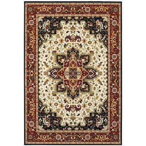 Red And Ivory 2 ft. x 3 ft. Oriental Power Loom Area Rug