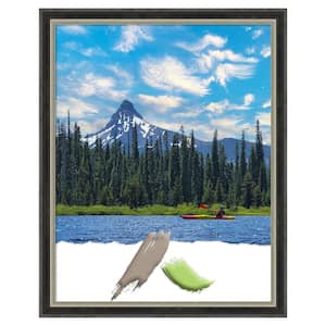 11 in. x 14 in. Theo Black Silver Narrow Wood Picture Frame Opening Size