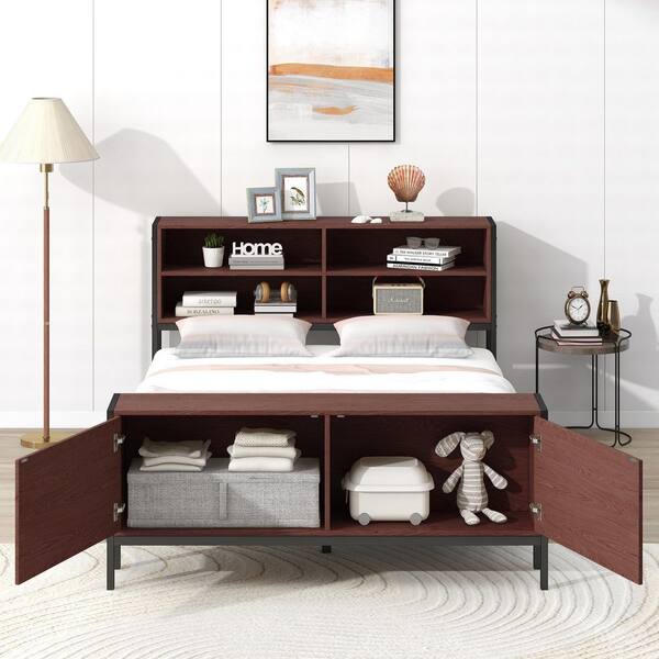 Bed with deals bookcase footboard