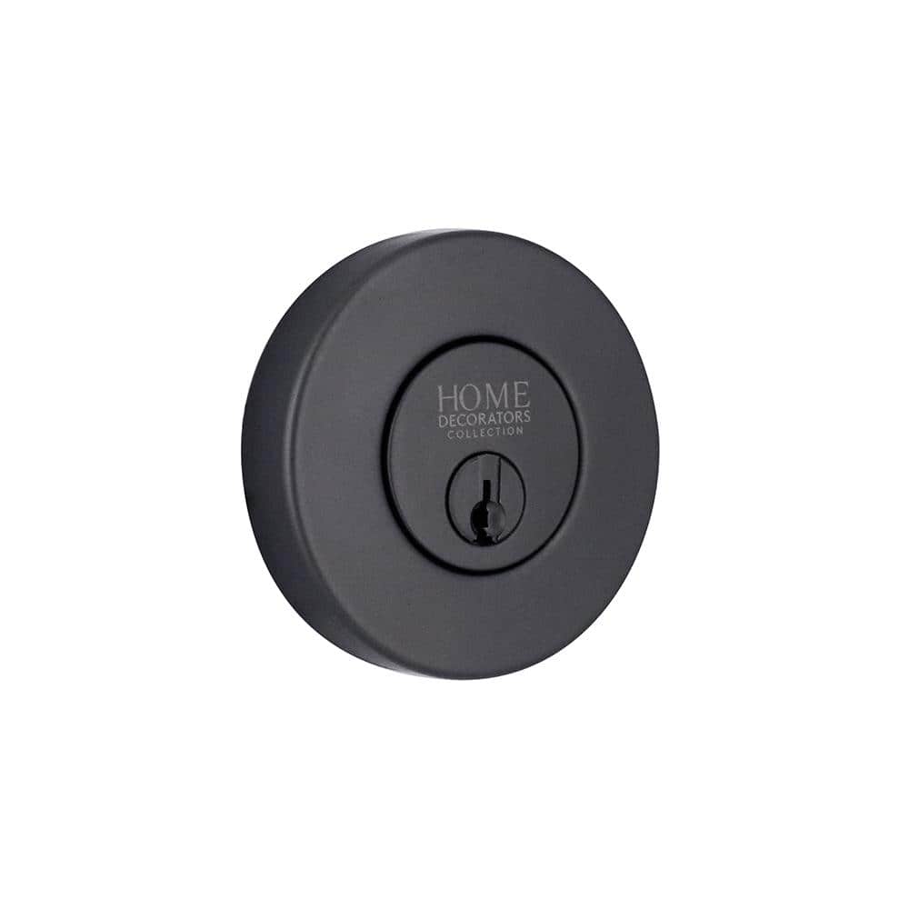 Round Gun Metal Single Cylinder Deadbolt Featuring Dual Keyway