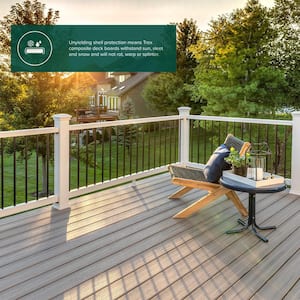 Enhance Naturals 1 in. x 6 in x 16 ft. Rocky Harbor Grooved Edge Grey Composite Deck Board