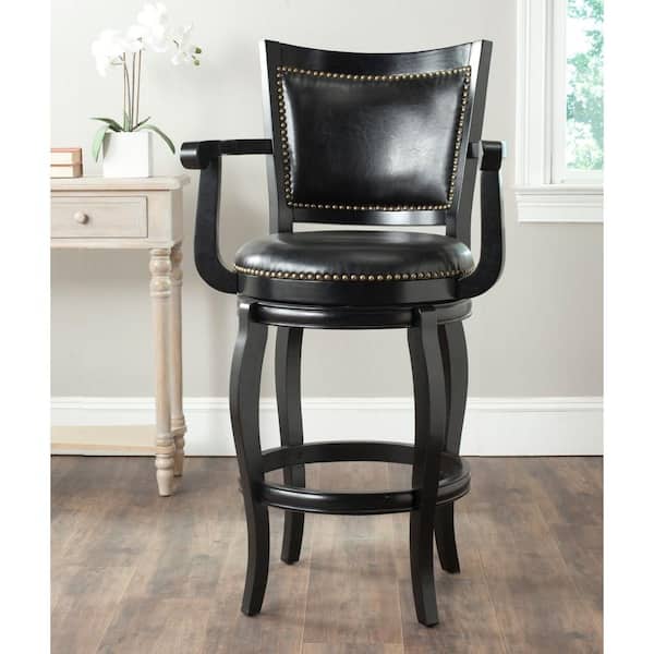 Gitano 29 in. Black Swivel Cushioned Bar Stool