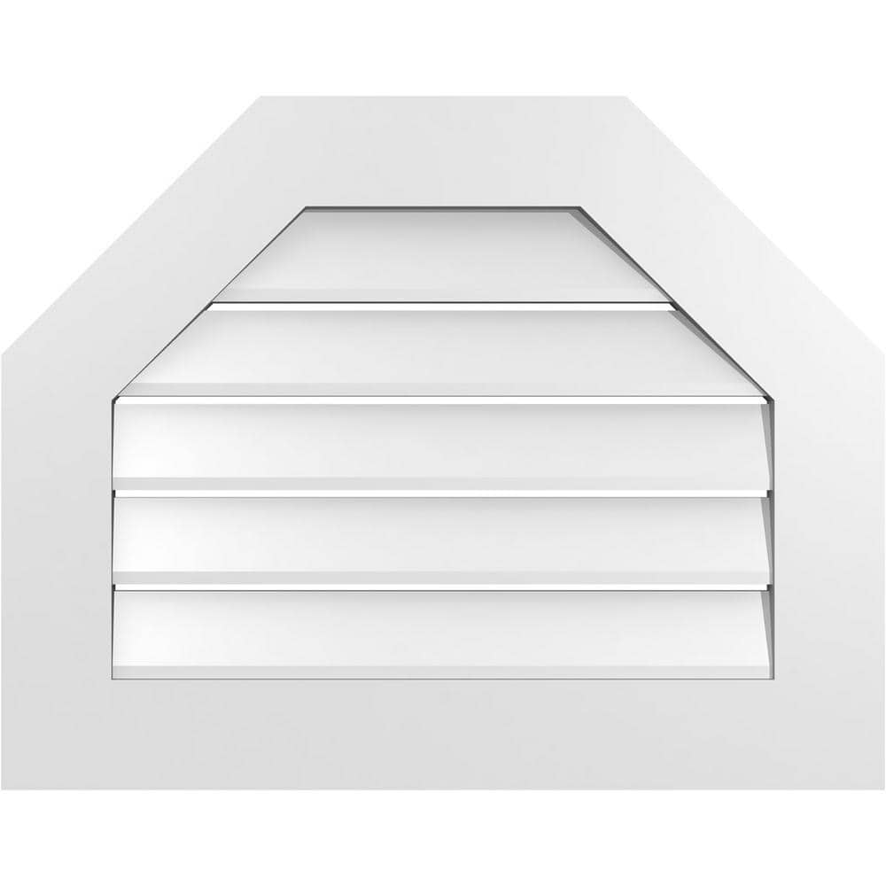 28 in. x 22 in. Octagonal Top Surface Mount PVC Gable Vent: Functional with Standard Frame price history on PriceWatchPro