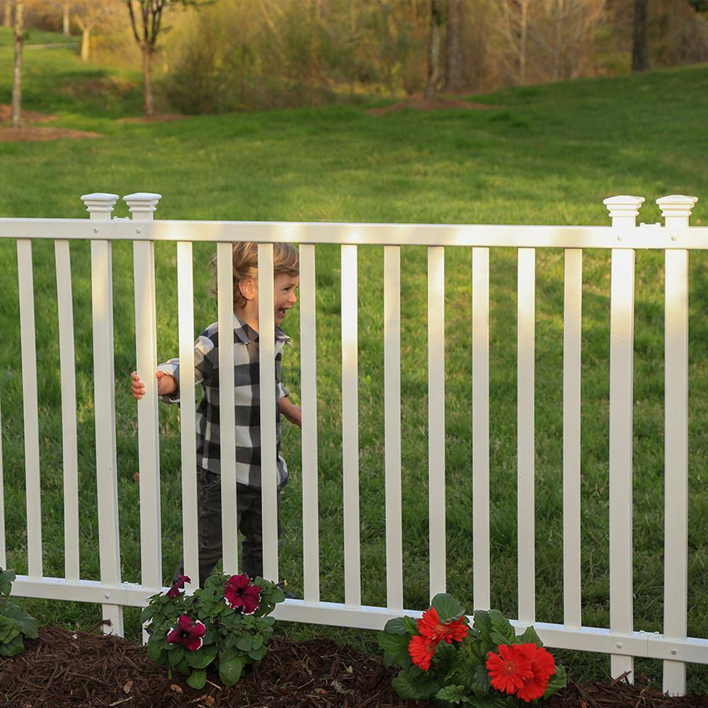 3ft H x 3.5ft W White Vinyl Picket Fence Panel Kit