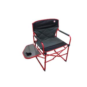 Heavy-Duty Compact Folding Camping Director Chair with Side Table and Carry Bag