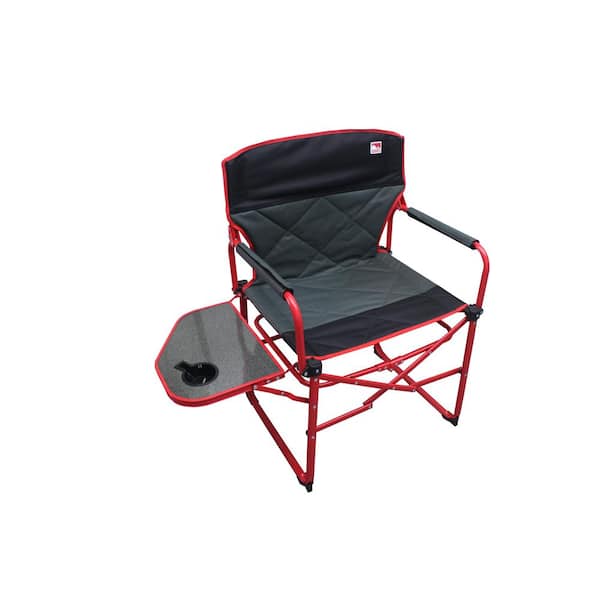 OUTDOOR SPECTATOR Heavy-Duty Compact Folding Camping Director Chair with Side Table and Carry Bag