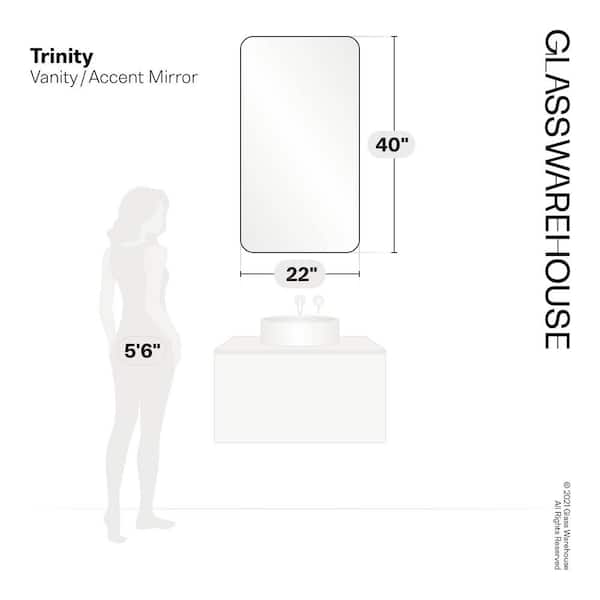 40 in. x 22 in. Radius Corner Black Stainless Steel Framed Mirror 40 in. x 22 in. Radius Corner Black Stainless Steel Framed Mirror