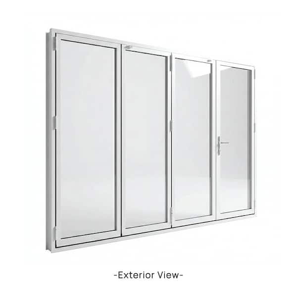 ATVIO 144 in. x 80 in. White Aluminum Outswing Folding Patio Door