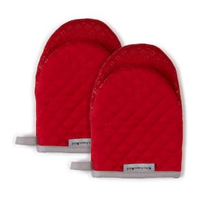Asteroid Silicone Grip Red Mini Oven Mitt (2-Pack)