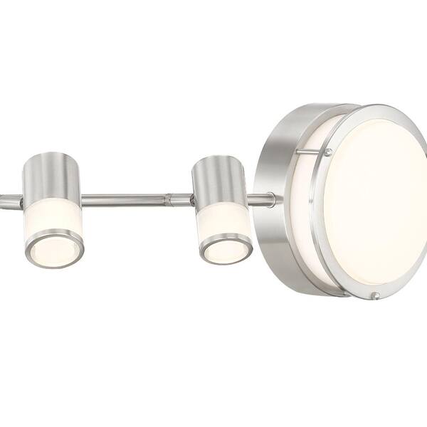 Hampton Bay Greyrock 3.44 ft. 4-Light Brushed Nickel