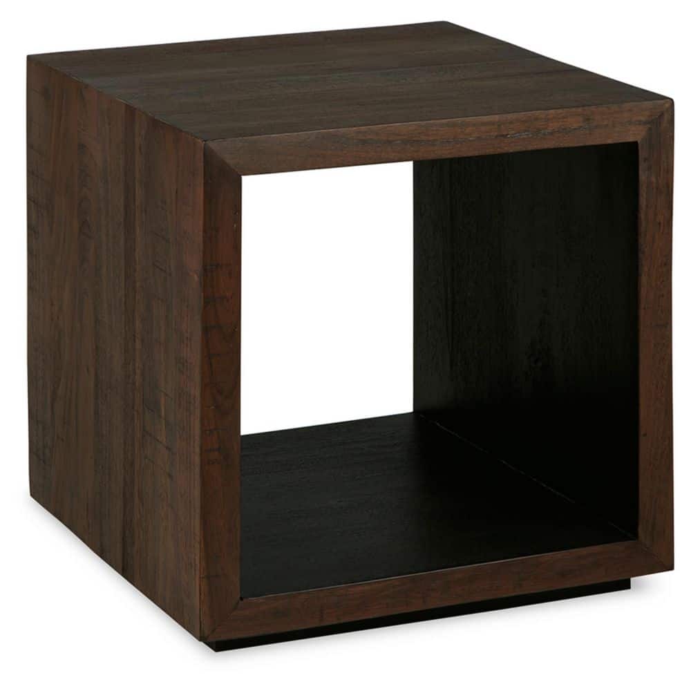 Hensington Square Dark Brown Wood and Metal End Table