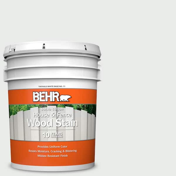 BEHR 5 gal. #710E-1 Snow Leopard Solid Color House and Fence Exterior Wood Stain