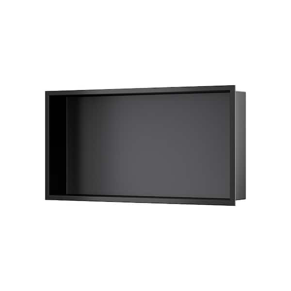 Simple Project 24 in. W x 12 in. H x 4 in. D Stainless Steel Single Layer Shower Niche in Black