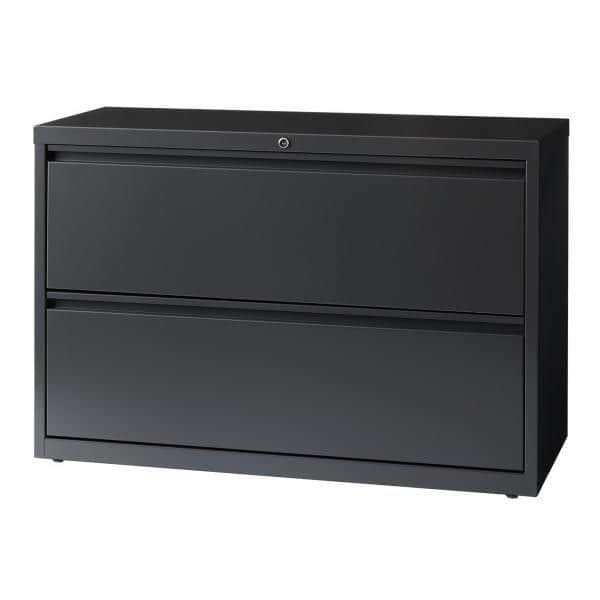 Charcoal 42-Inch Wide Steel 2-Drawer Lateral File Cabinet