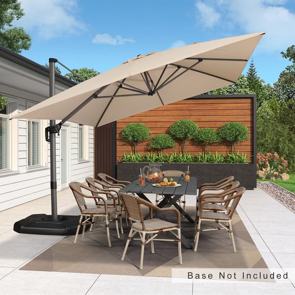 PURPLE LEAF 10 ft. x 13 ft. Patio Cantilever Umbrella Aluminum Offset ...