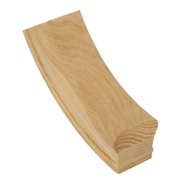Stair Parts 7212 Unfinished Wood Red Oak 60° Up-Easing Handrail Fitting