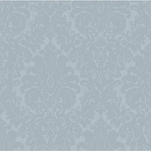 Betina Light Blue Damask Vinyl Wallpaper