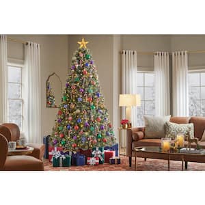 7.5 ft. Pre-Lit LED Sparkling Amelia Frosted Pine Artificial Christmas Tree