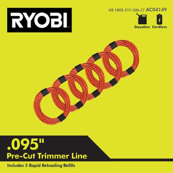 RYOBI 0.095 in. x 16 ft. Pre-Cut Spiral Line (5-Pack)