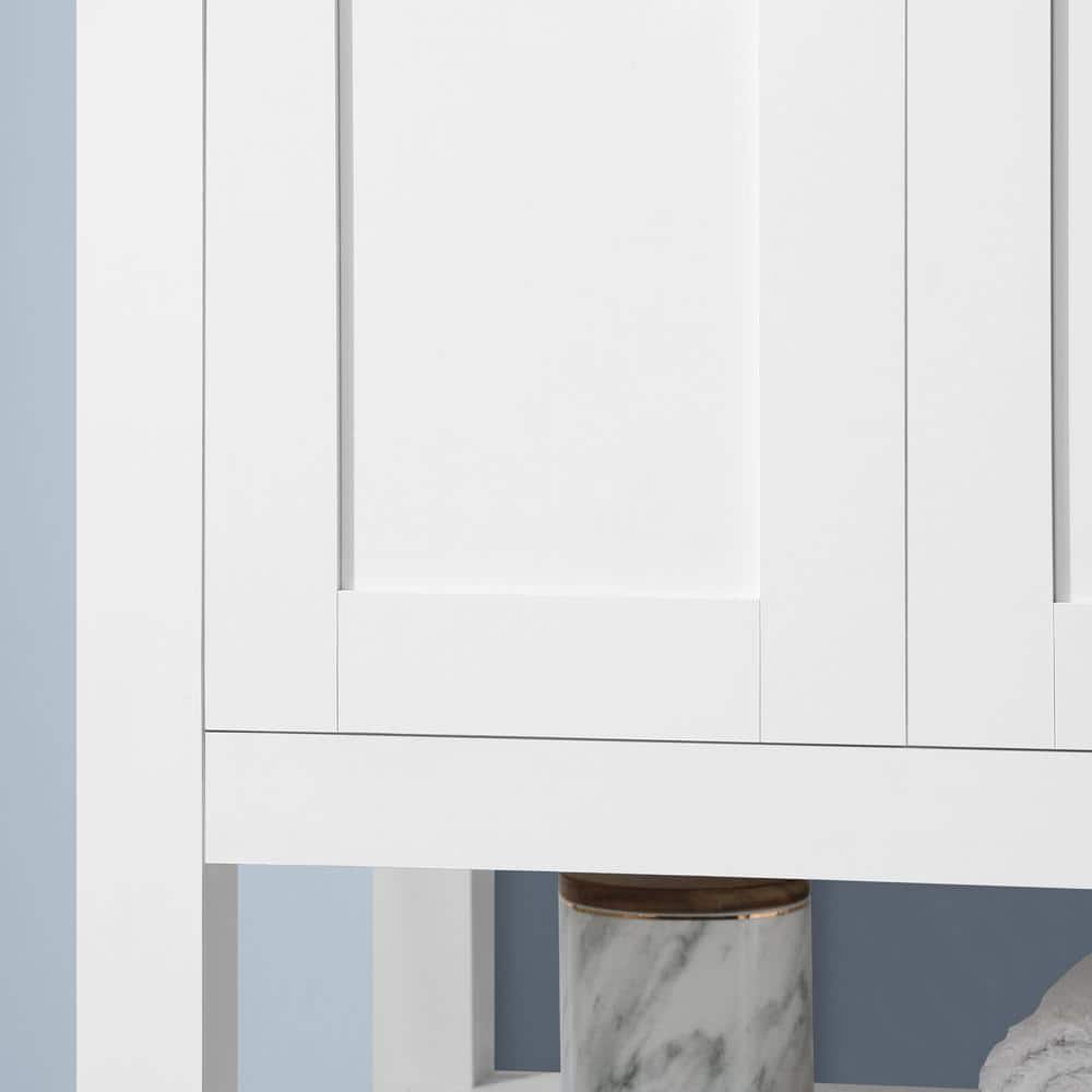 Vegas 30" White Wood Freestanding Single Sink Bathroom Vanity