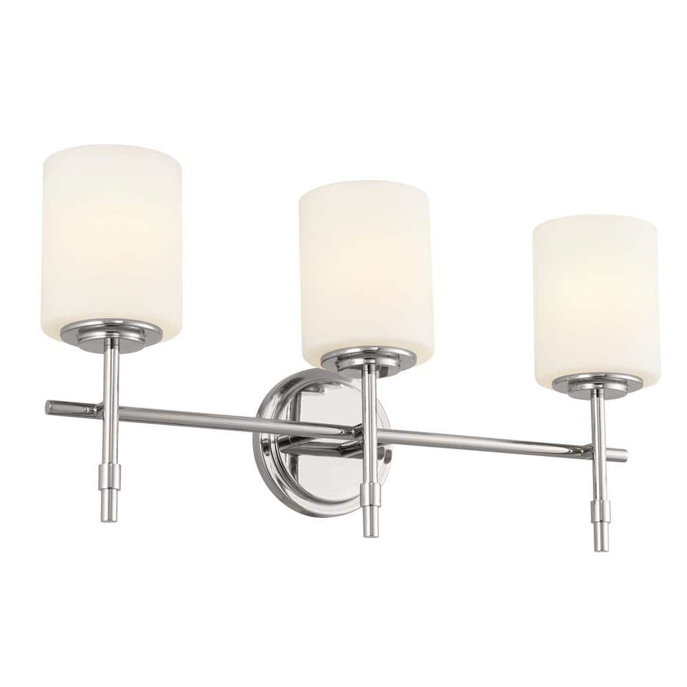 KICHLER Ali 23 25 In 3 Light Polished Nickel Traditional Bathroom   Polished Nickel Kichler Vanity Lighting 55142pn 64 1000 