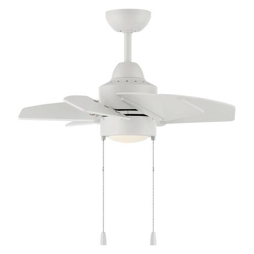 Propel II 24 in. Integrated LED Indoor / Outdoor Dual Mount 3-Speed White Finish Ceiling Fan with Light Kit Lighting