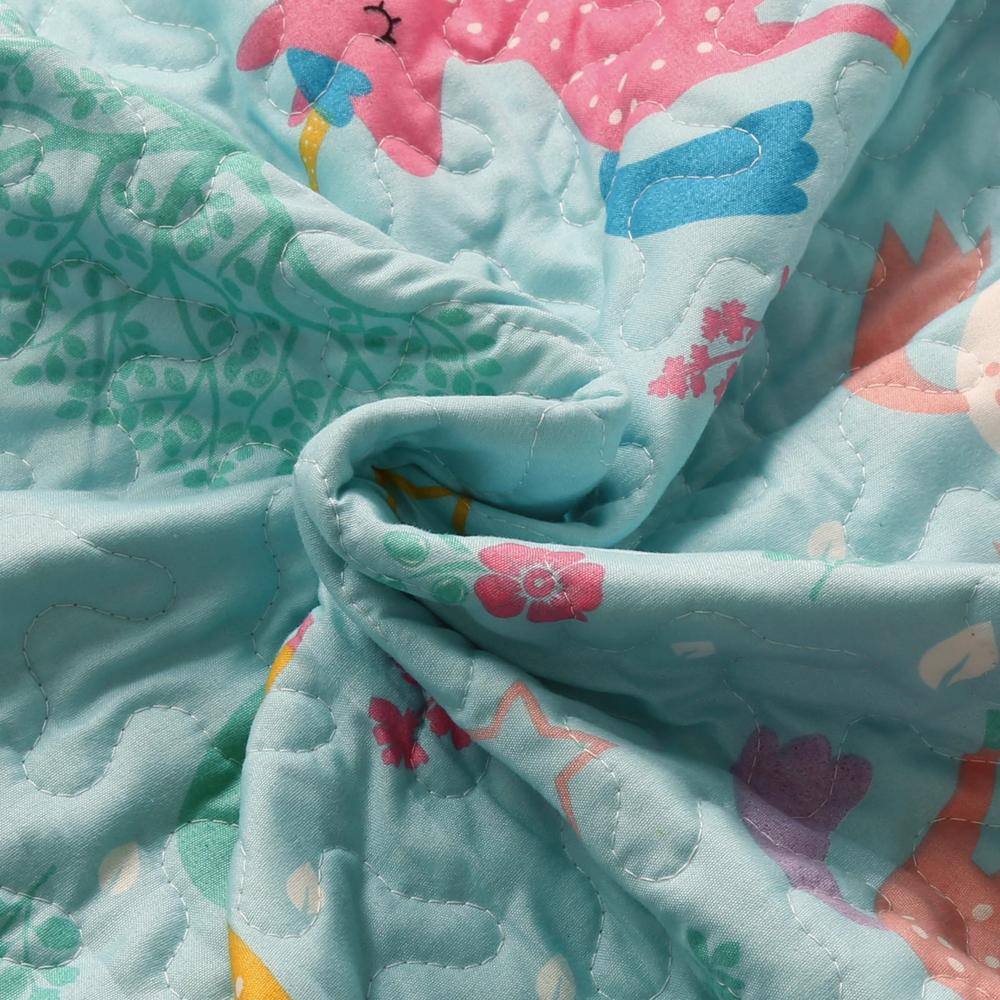 Full Sky Blue Unicorn Reversible Kids Quilt Set