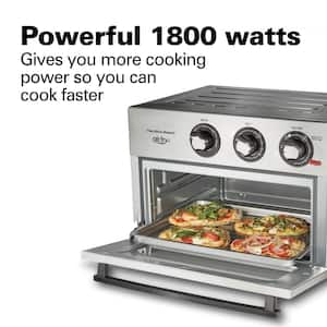 Air Fry 1800 W 6 Slice Stainless Steel Countertop Oven with 6 Cooking Functions
