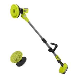 ONE+ 18V Cordless Telescoping Power Scrubber (Tool Only) with 6 in. Knit Microfiber Kit