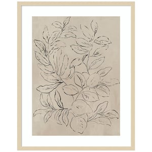 "Outlined Leaves I" by Asia Jensen 1-Piece Wood Framed Giclee Nature Art Print 26 in. x 33 in.