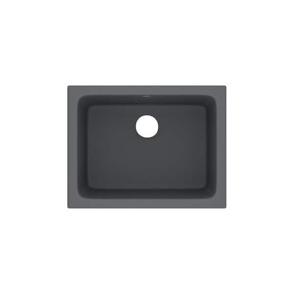 Allia 24 in. Undermount Single Bowl Satin Grey Fireclay Kitchen Sink