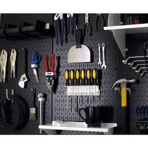 32 in. x 32 in. Overall Size Black Metal Pegboard Pack with Two 32 in. x 16 in. Pegboards