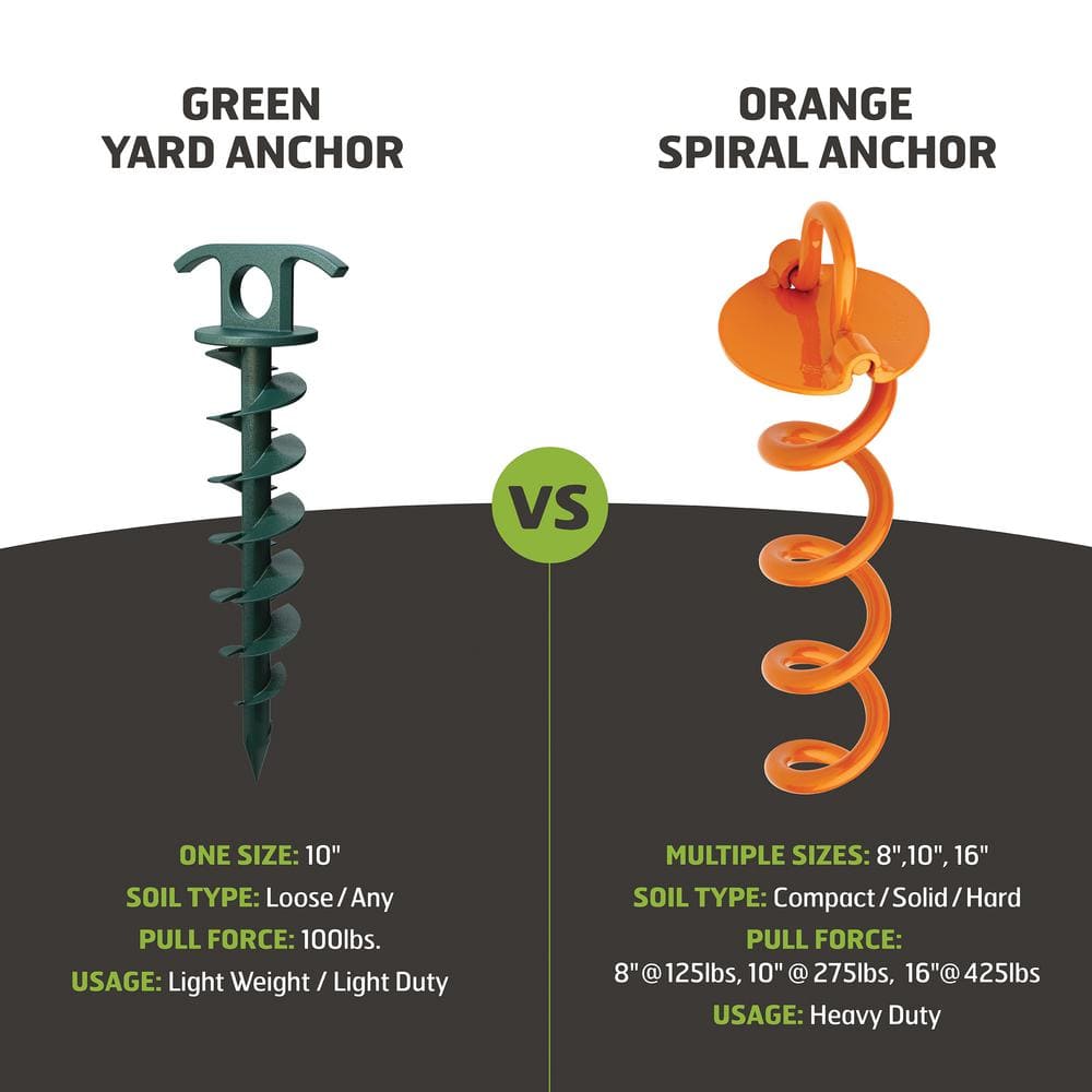Vortex 16'' Orange Steel Spiral Ground Anchor Stake