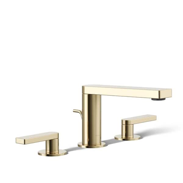 KOHLER Composed Widespread Double Handle 1.2 GPM Bathroom Sink Faucet with Lever Handles in Vibrant French Gold