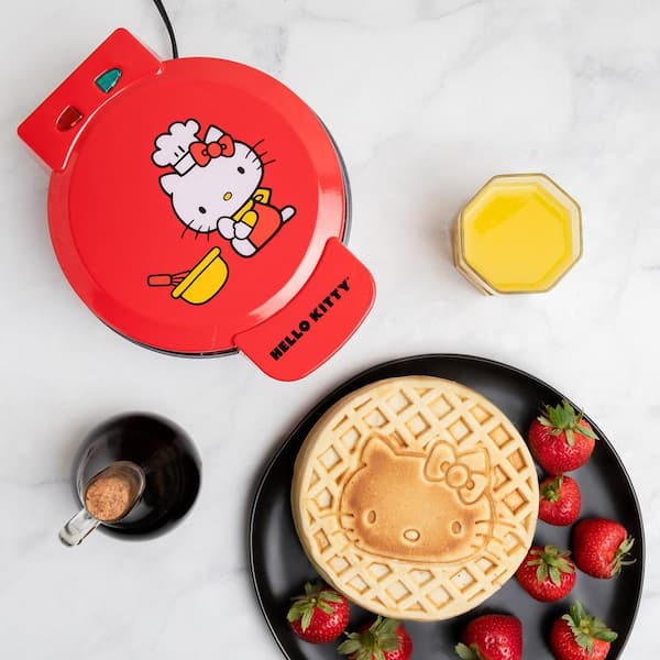Uncanny Brands Hello Kitty 900W Red American Waffle Maker WM1-KIT