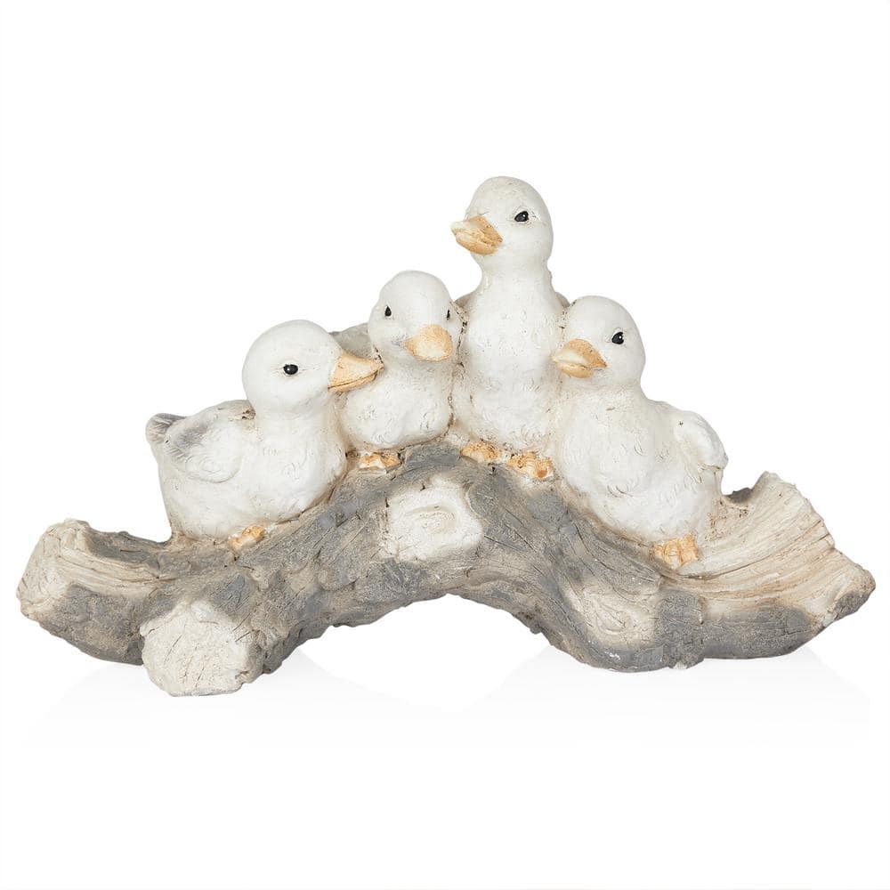 Ducklings on Tree Log Statuary