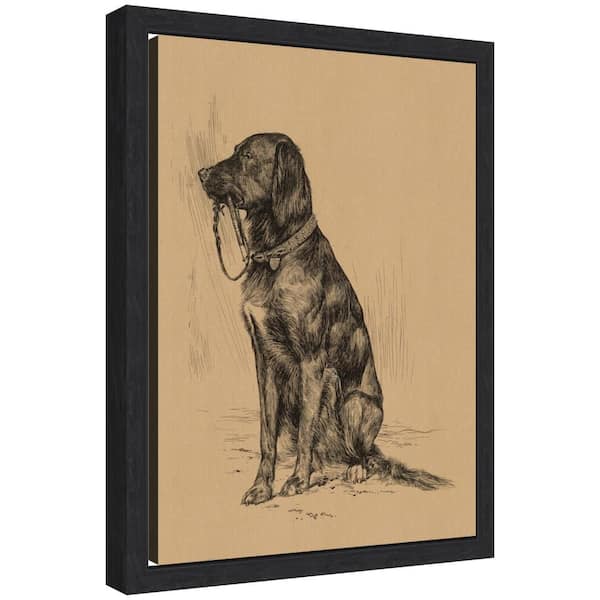 Sylvie "Vintage Labrador Illustration" by Nostalgia Prints Animals Framed Canvas Art Print 13 in. x 10 in.