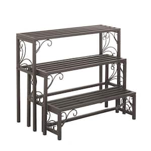 3 Nesting 29.50 in. Metal Plant Stands with Scroll Design