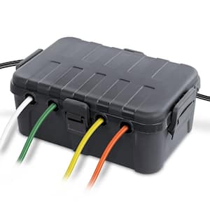Outdoor Electrical Box 12.5 x 8.5 x 5 Polypropylene Gray 6-Gang IP54 Waterproof Extension Cord Cover
