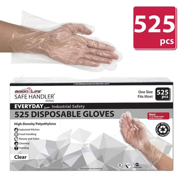 BISON LIFE Long Cuff HDPE Multi-Purpose One Size Fits All Gloves (525-Count)