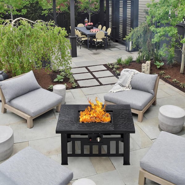 30'' Square Gas Fire Pit Table Propane 50,000 BTU store Patio Yard